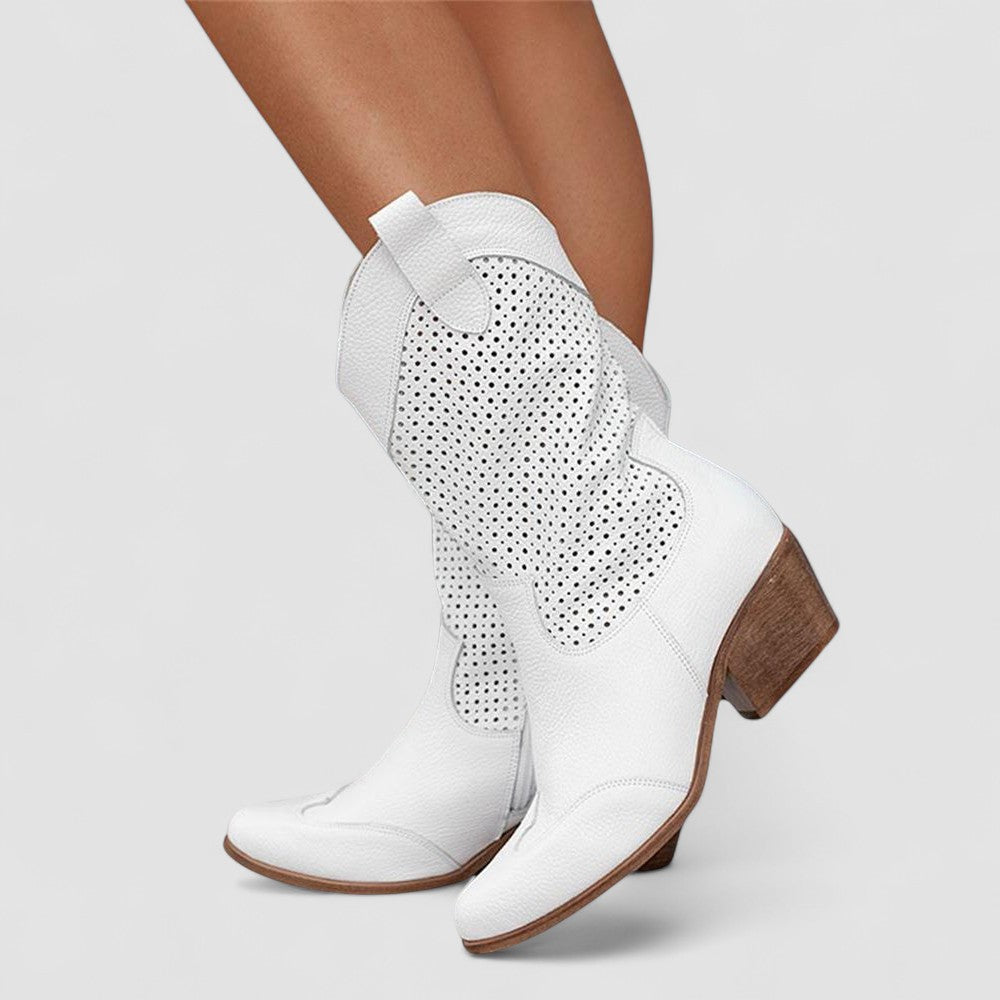 Elsa | Perforated Western Boots