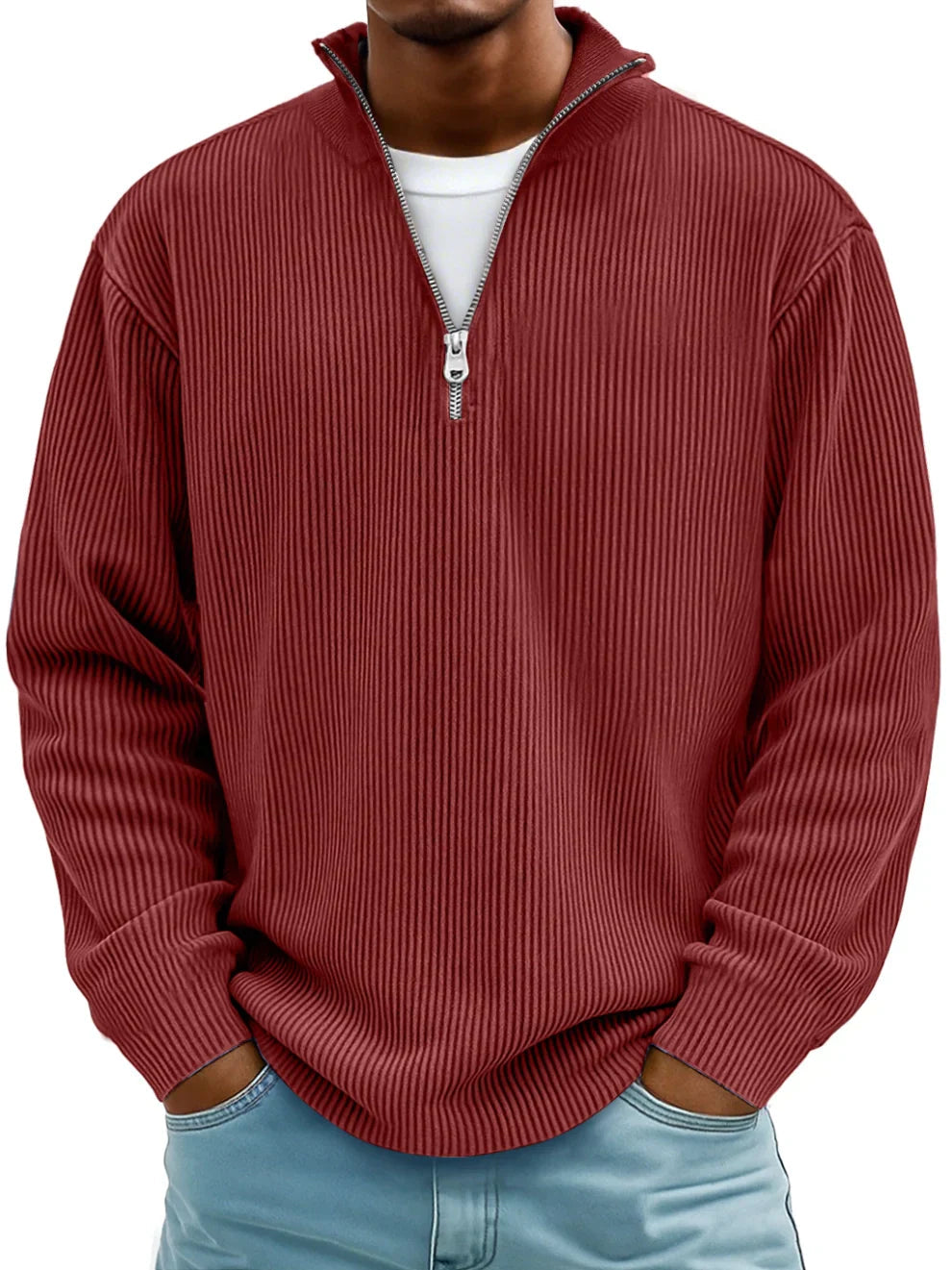Thatcher | Ribbed Quarter-Zip Sweater