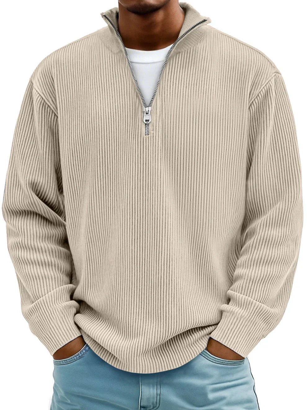 Thatcher | Ribbed Quarter-Zip Sweater
