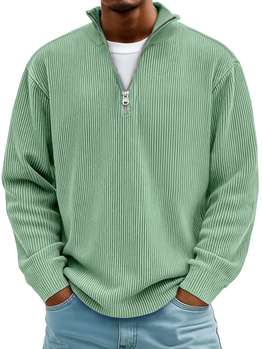 Thatcher | Ribbed Quarter-Zip Sweater