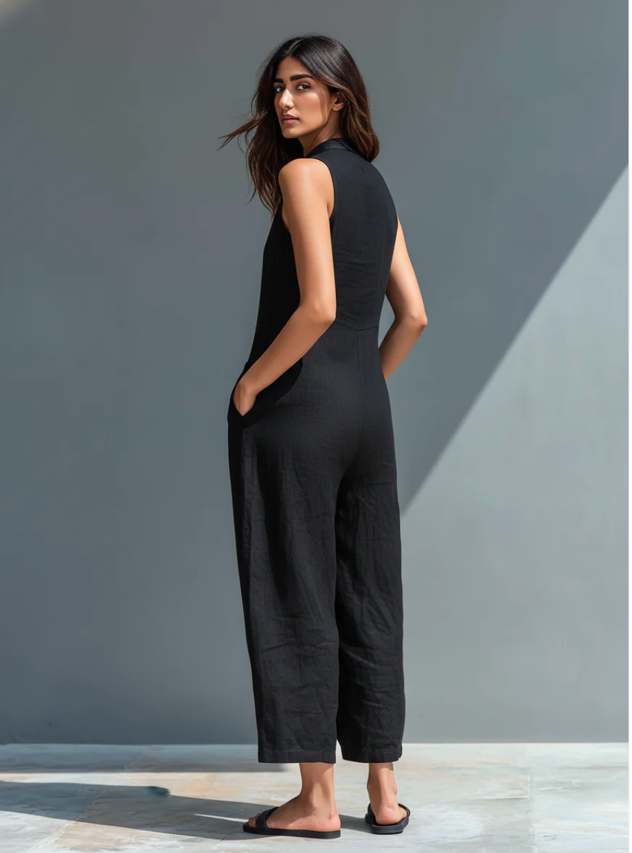Erica | Women's Linen Sleeveless Jumpsuit