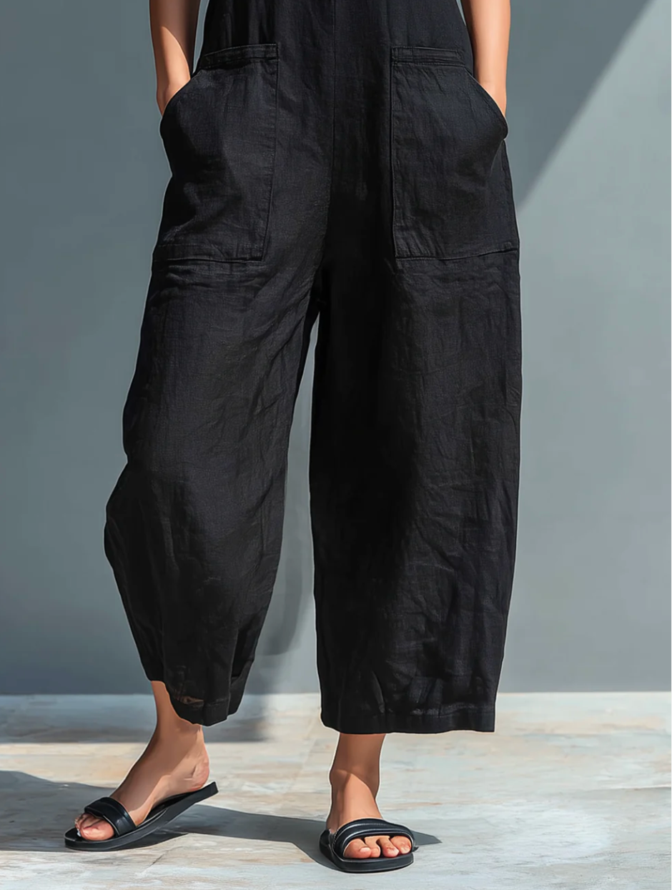 Erica | Women's Linen Sleeveless Jumpsuit