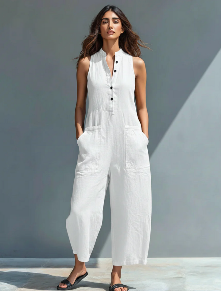 Erica | Women's Linen Sleeveless Jumpsuit