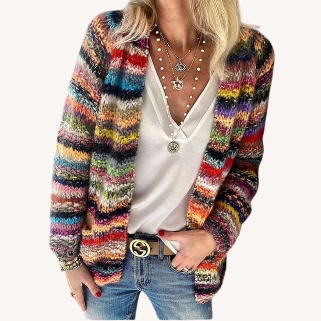 Roxanne | Artful Open-Front Cardigan