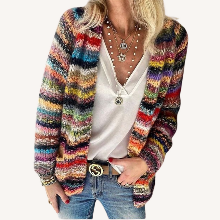 Roxanne | Artful Open-Front Cardigan
