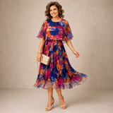 Camelia | Flowing Floral Midi Dress