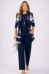 Kathryn | Refined Patterned Three-Piece Set