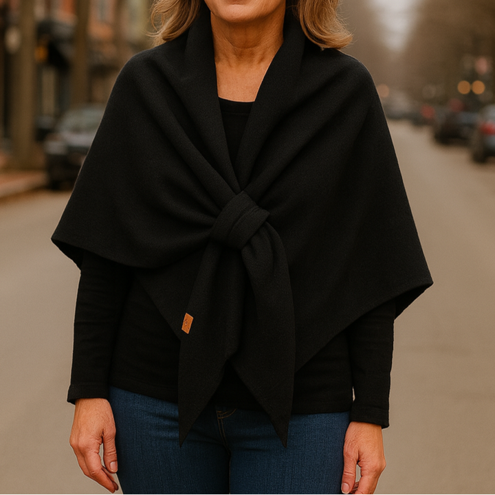 Margot | Draped Tie-Front Shawl