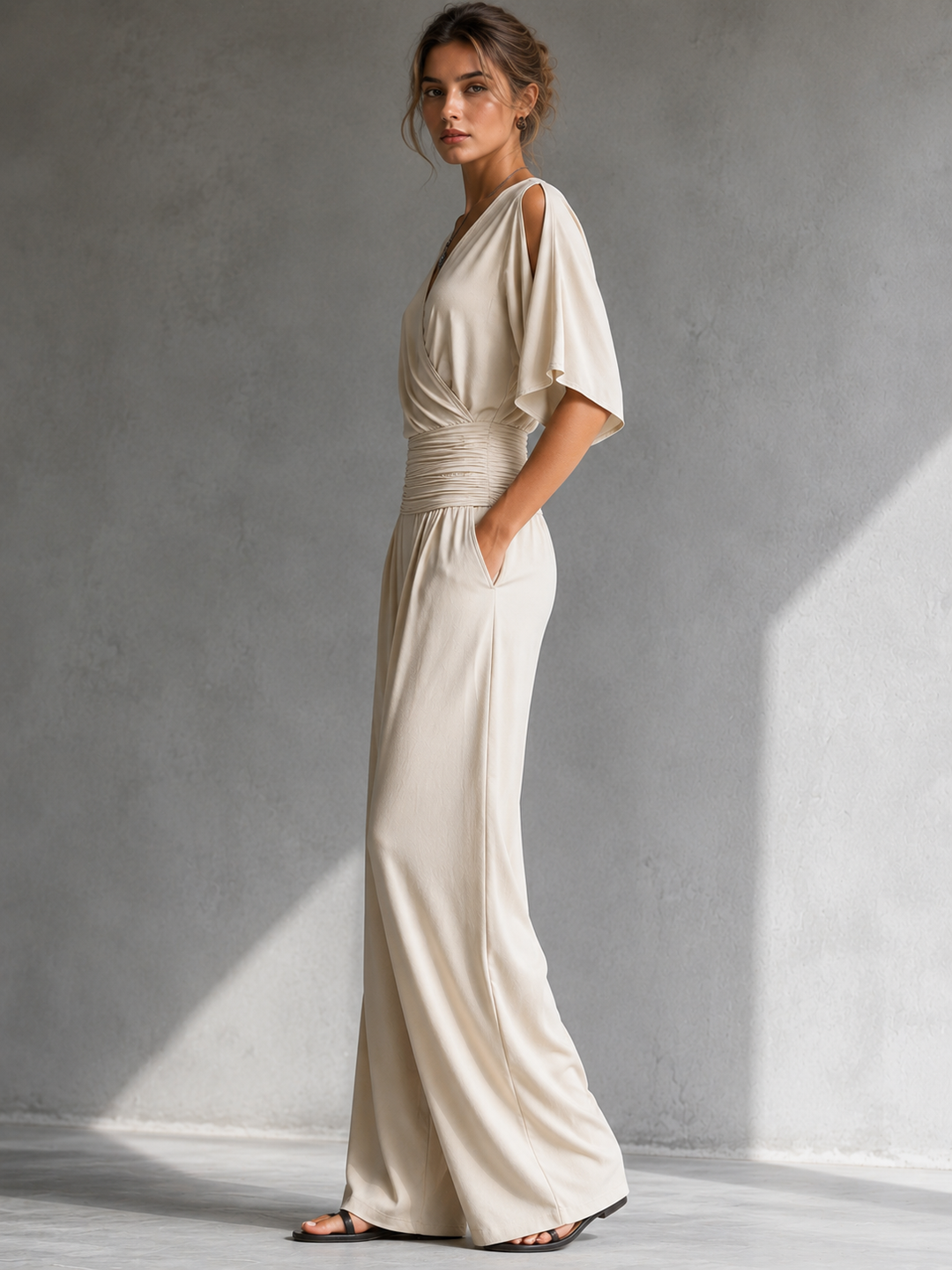 Seraphine | Draped Wide-Leg Jumpsuit