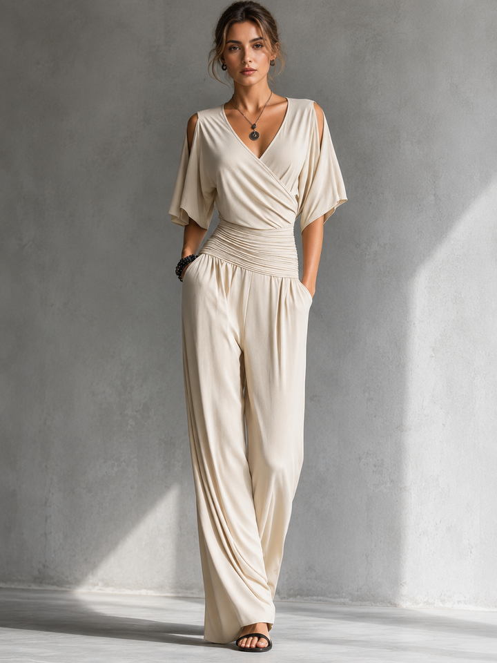 Seraphine | Draped Wide-Leg Jumpsuit