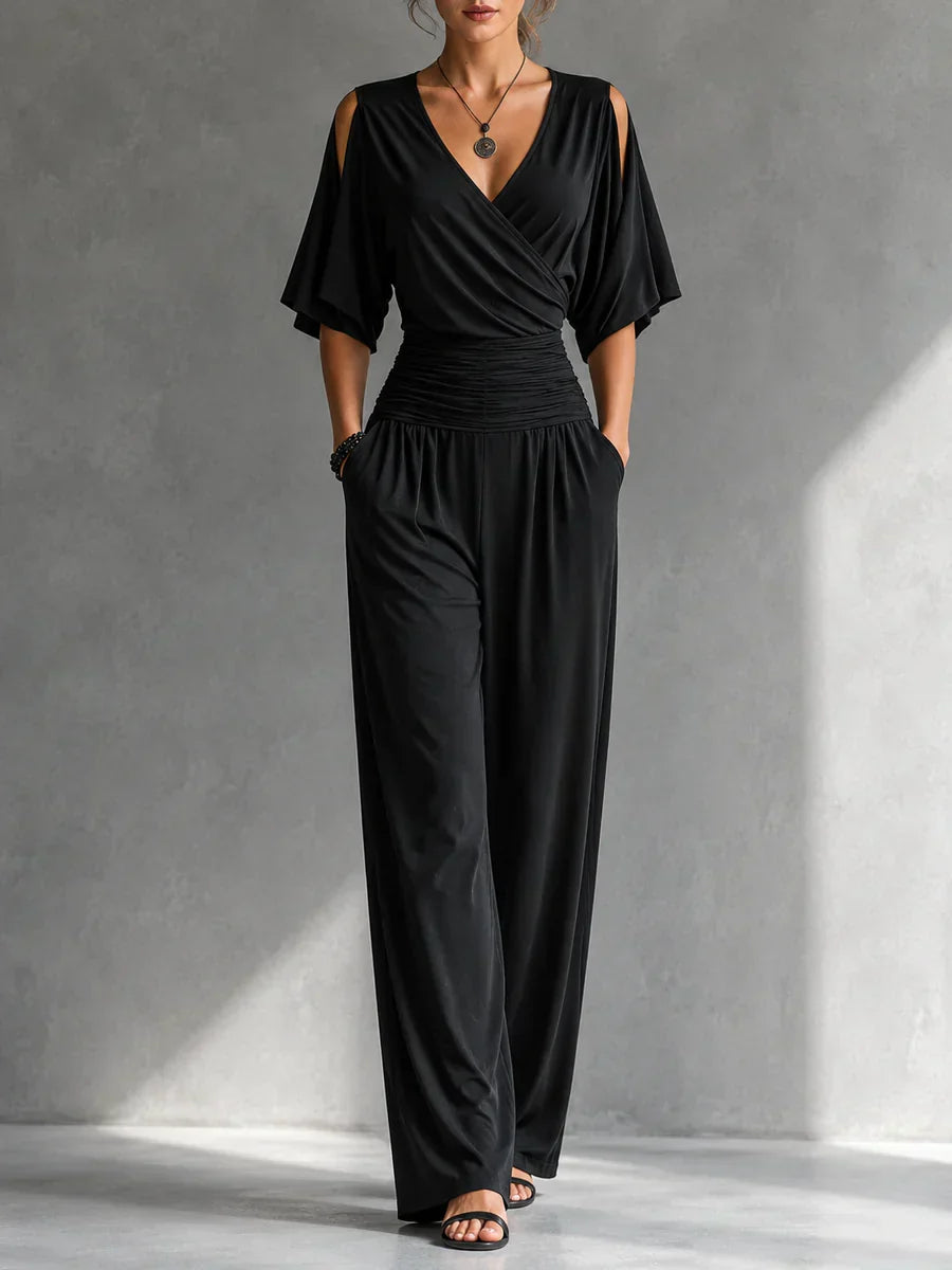 Seraphine | Draped Wide-Leg Jumpsuit
