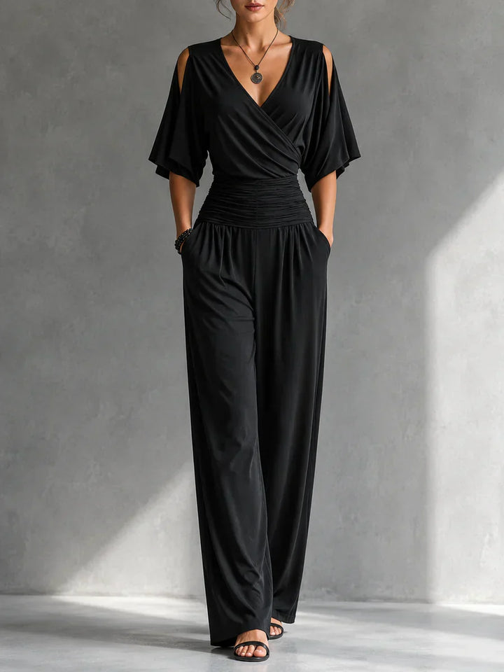 Seraphine | Draped Wide-Leg Jumpsuit