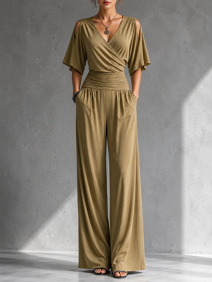 Seraphine | Draped Wide-Leg Jumpsuit