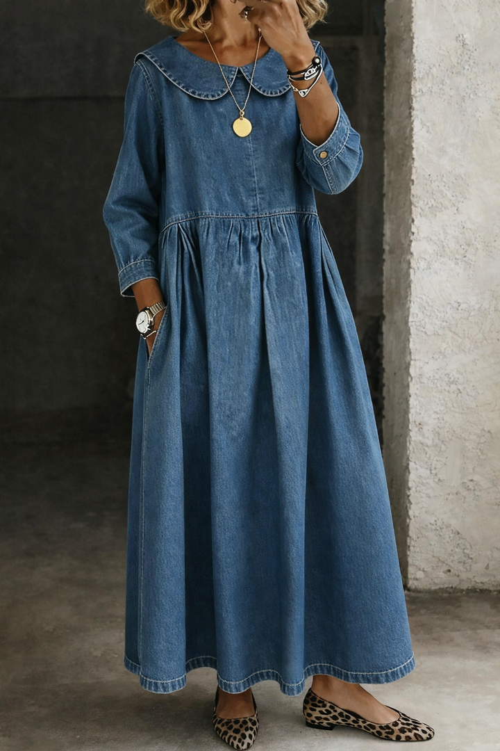 Yvette | Peter Pan Collar Maxi Dress