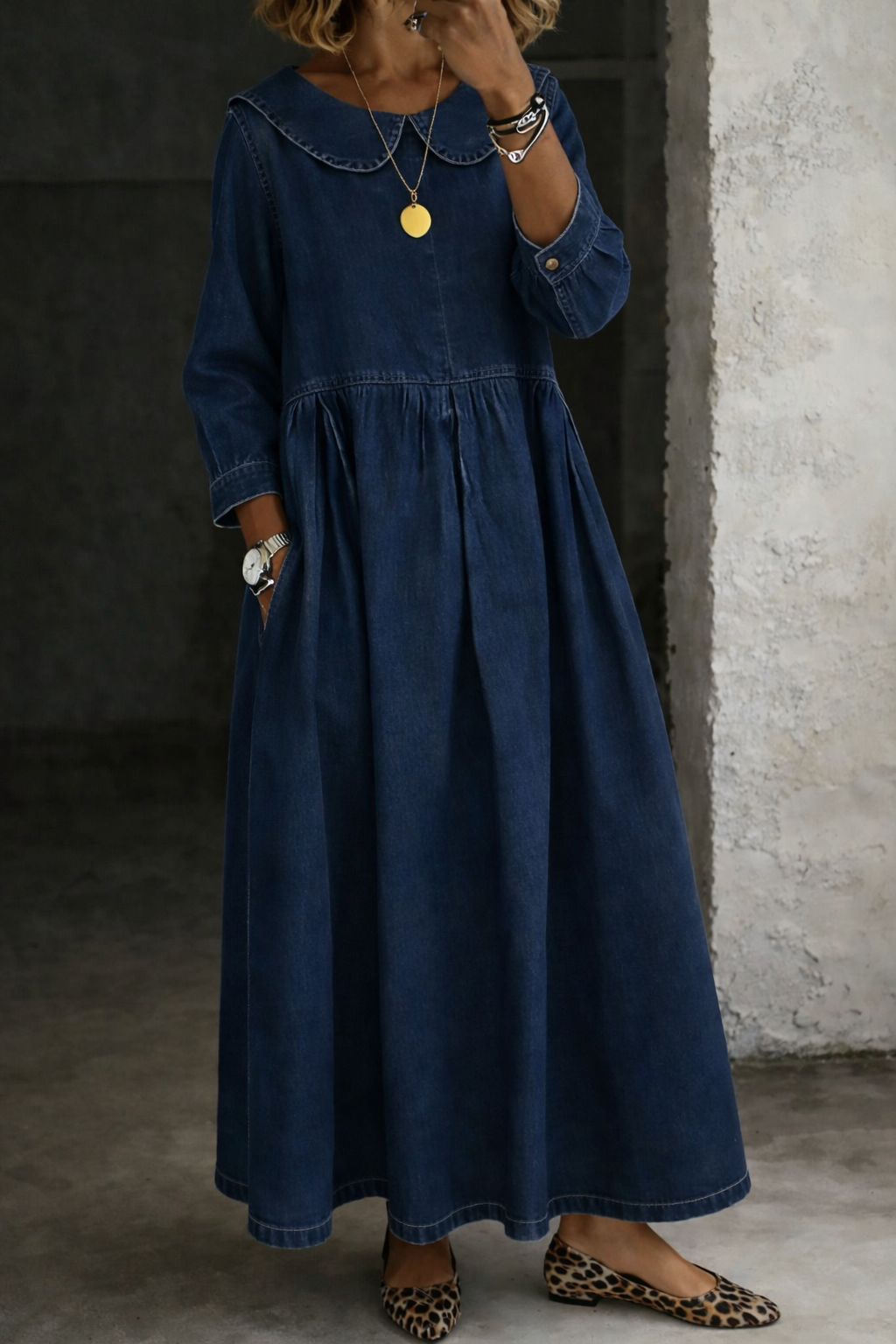 Yvette | Peter Pan Collar Maxi Dress