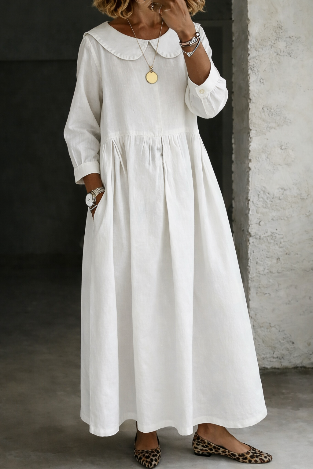Yvette | Peter Pan Collar Maxi Dress