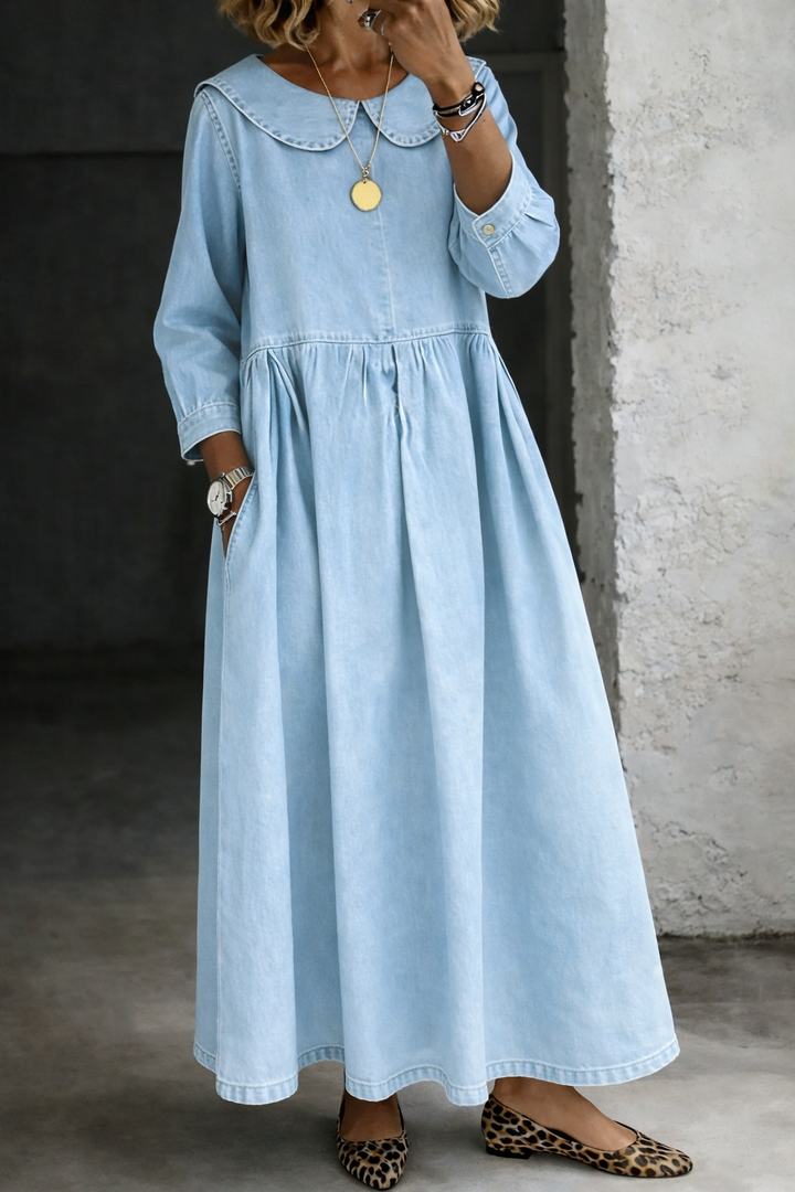 Yvette | Peter Pan Collar Maxi Dress