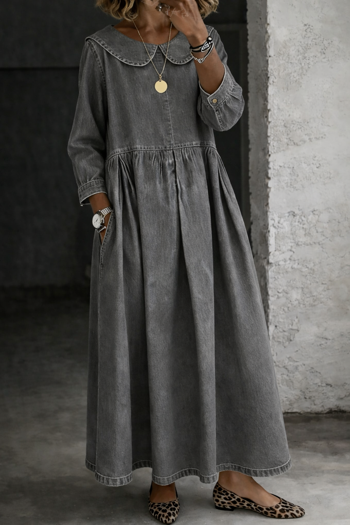 Yvette | Peter Pan Collar Maxi Dress