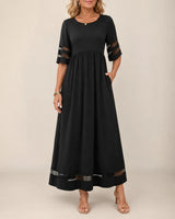 Diana | Flattering Sheer-Trim Midi Dress
