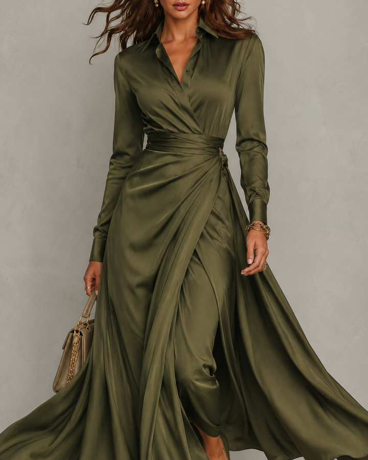 Mireille | Wrap-Front Maxi Dress