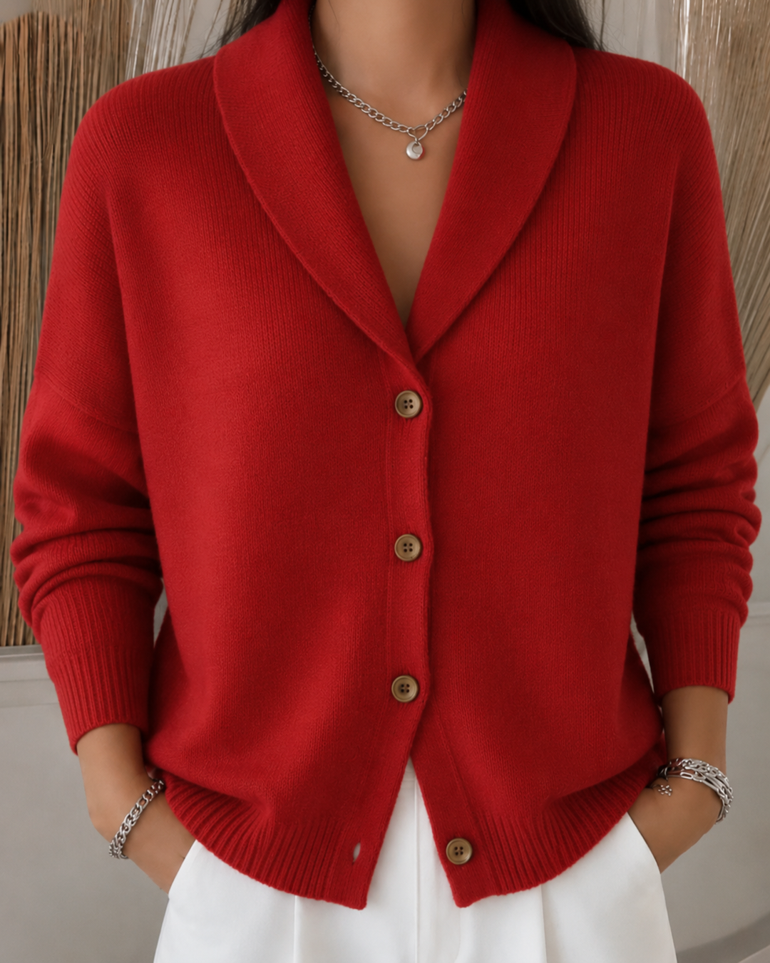 Francine | Button-Front Collar Cardigan