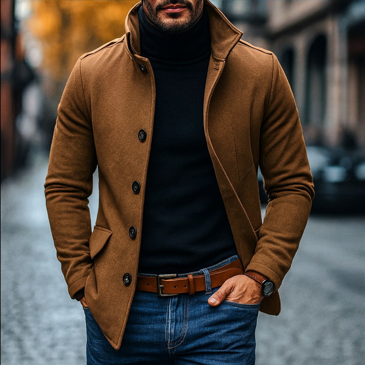 Nathaniel | Refined Stand-Collar Overcoat
