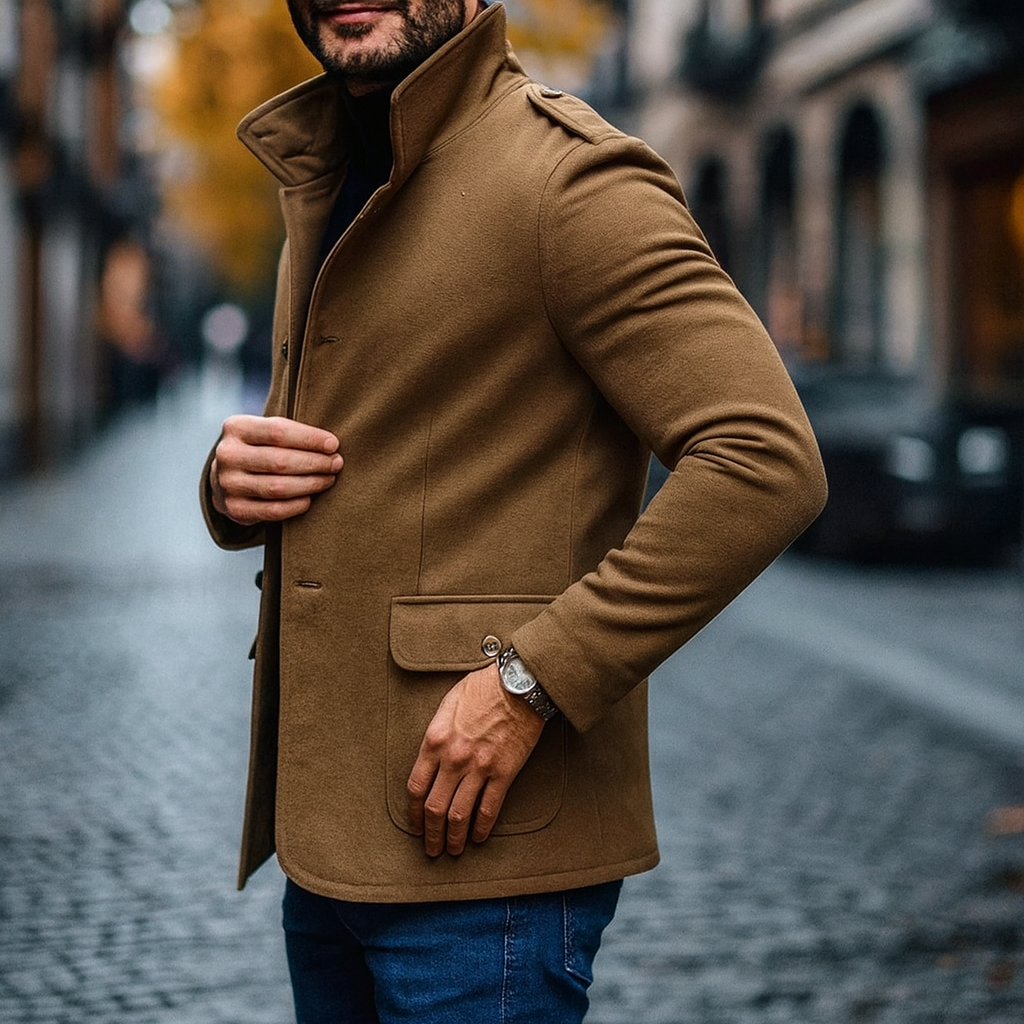Nathaniel | Refined Stand-Collar Overcoat