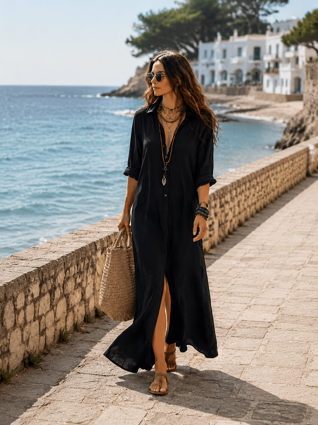 Margaux | Relaxed Button-Front Maxi Dress