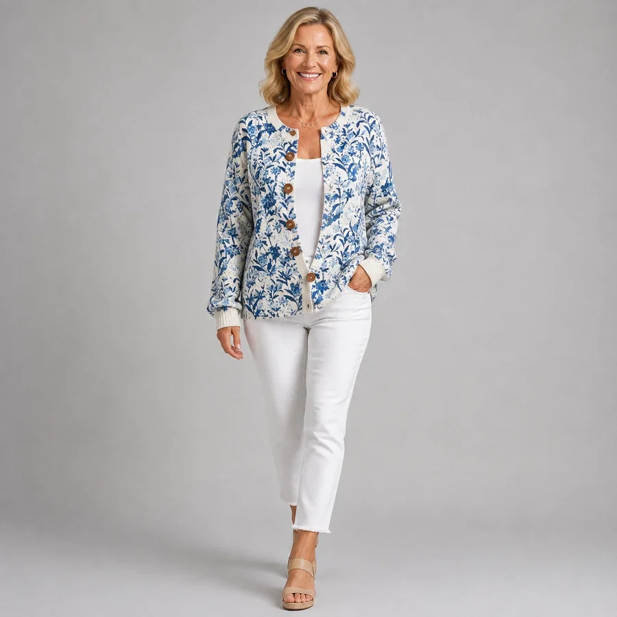 Juniper | Vintage Floral Button-Front Cardigan