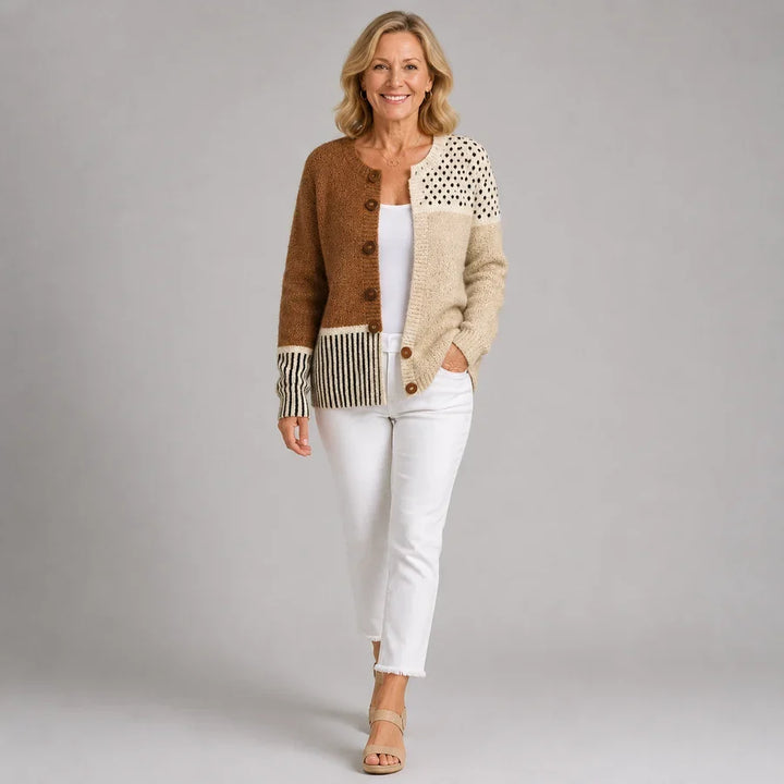 Marguerite | Colorblock Button-Front Cardigan