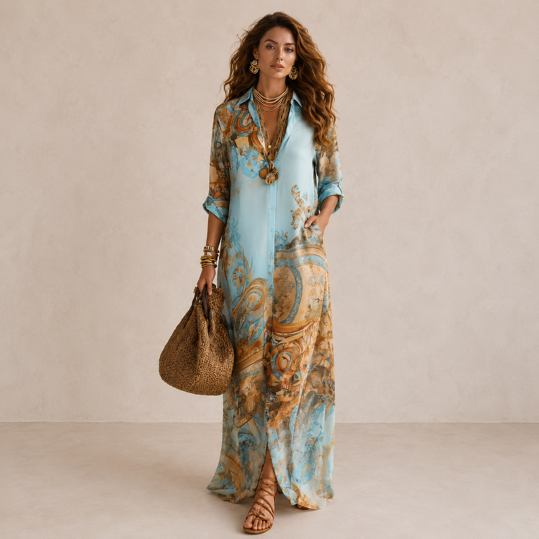 Saffron | Bohemian Print Maxi Dress