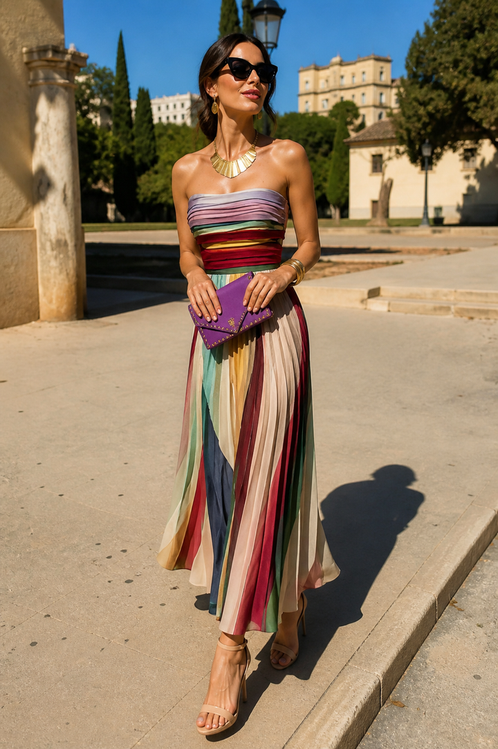 Ottilie | Flowing Striped Maxi Dress