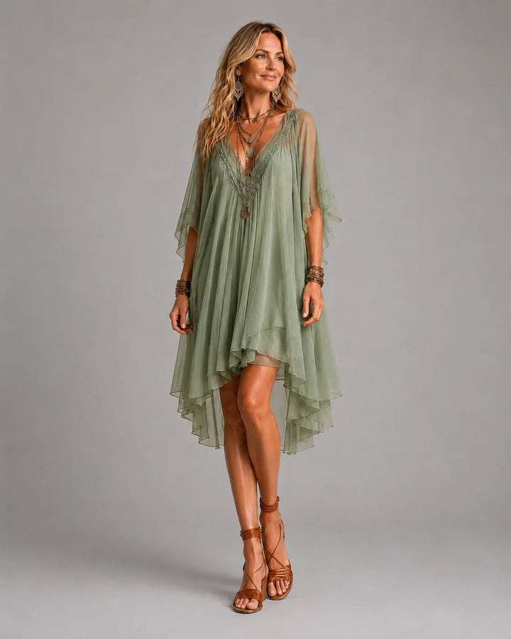 Briony | Flowing Bohemian Mini Dress