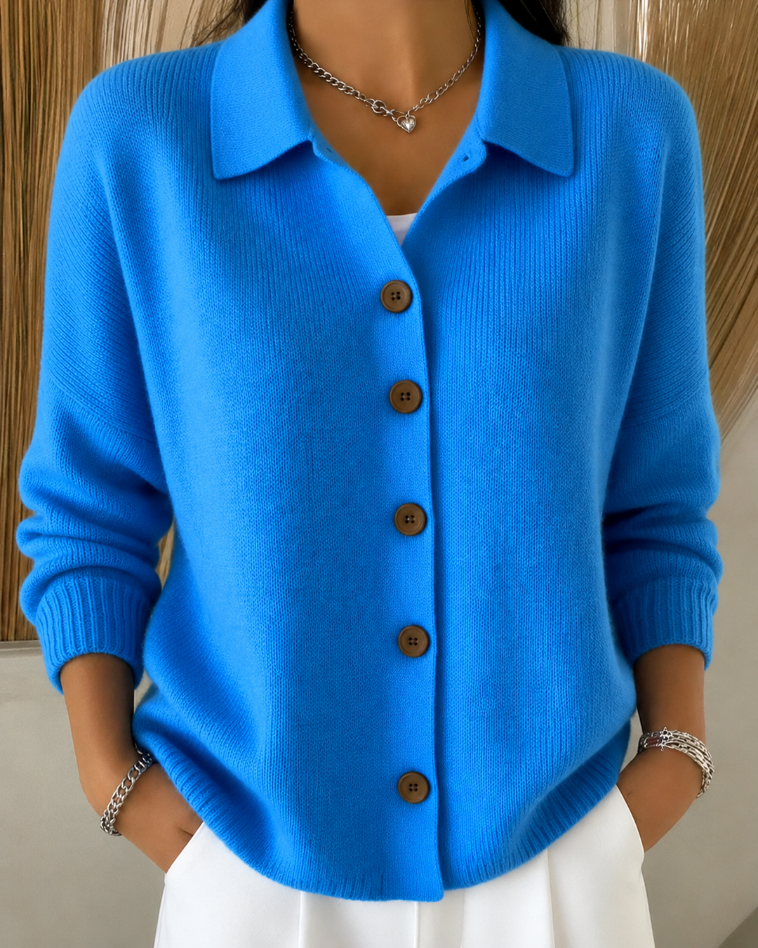 Francine | Button-Front Collar Cardigan