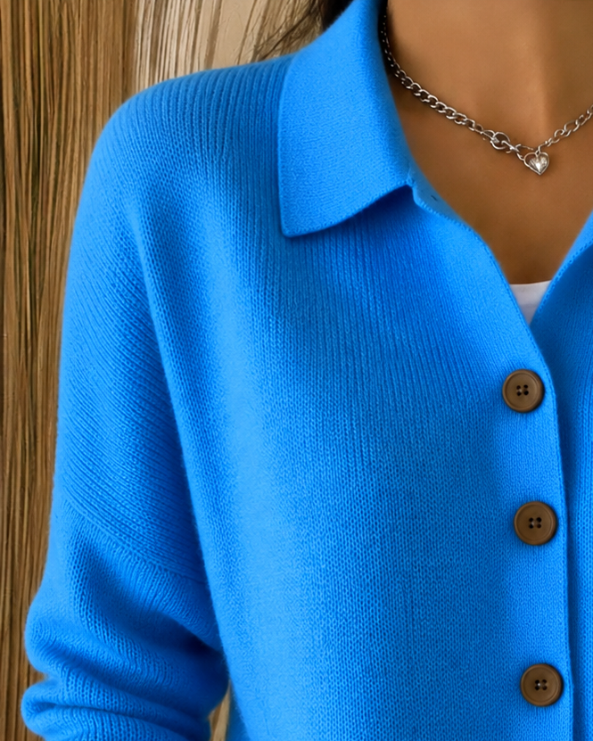 Francine | Button-Front Collar Cardigan
