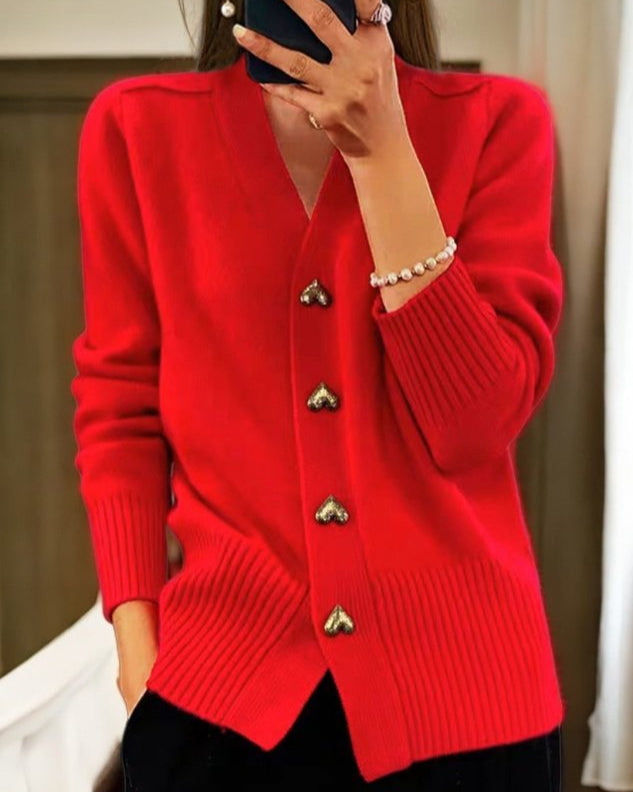 Mallory | Soft V-Neck Button Cardigan