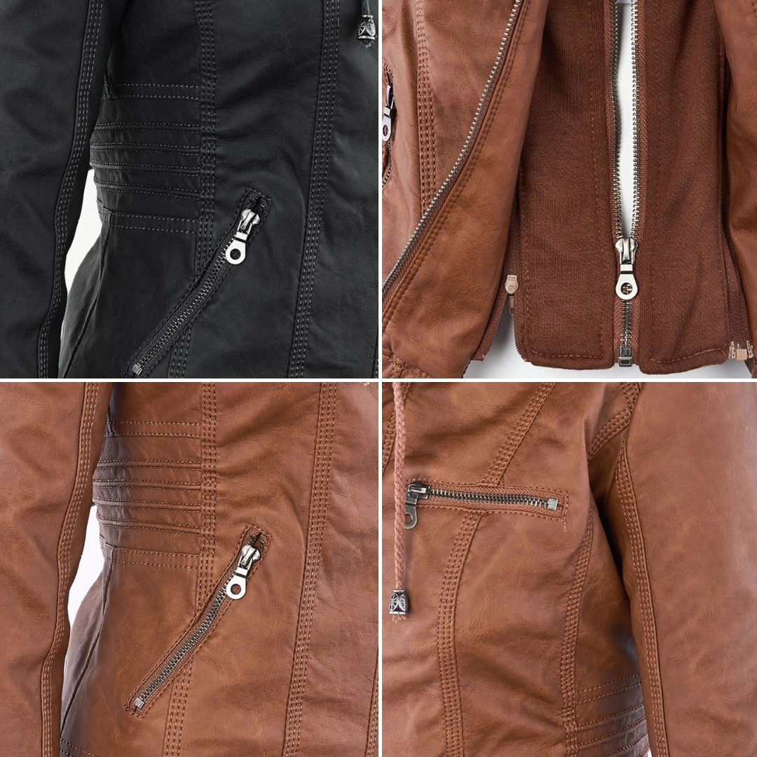 Fleur | Hooded Moto Jacket