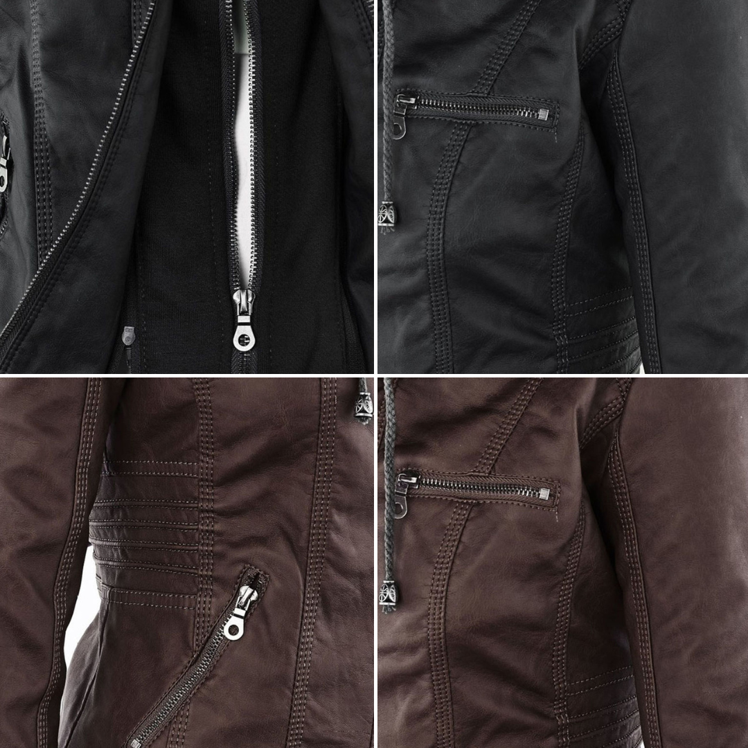 Fleur | Hooded Moto Jacket