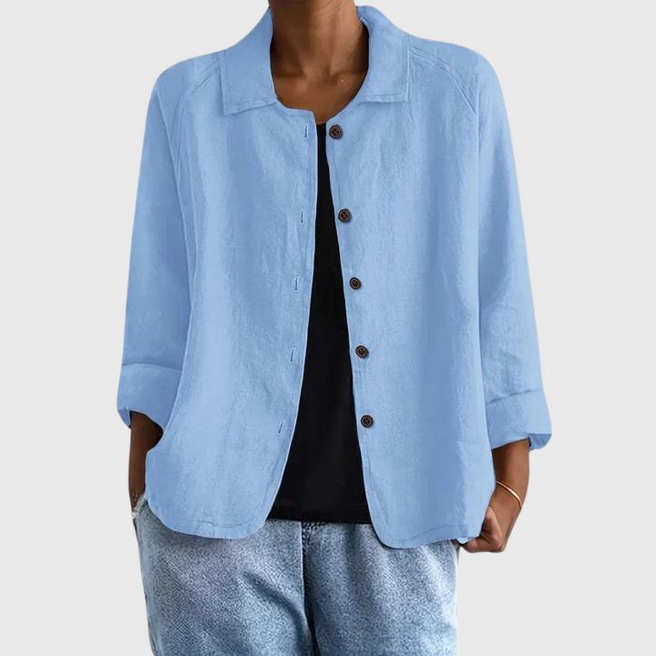 Bryony | Relaxed Collared Button-Front Shirt