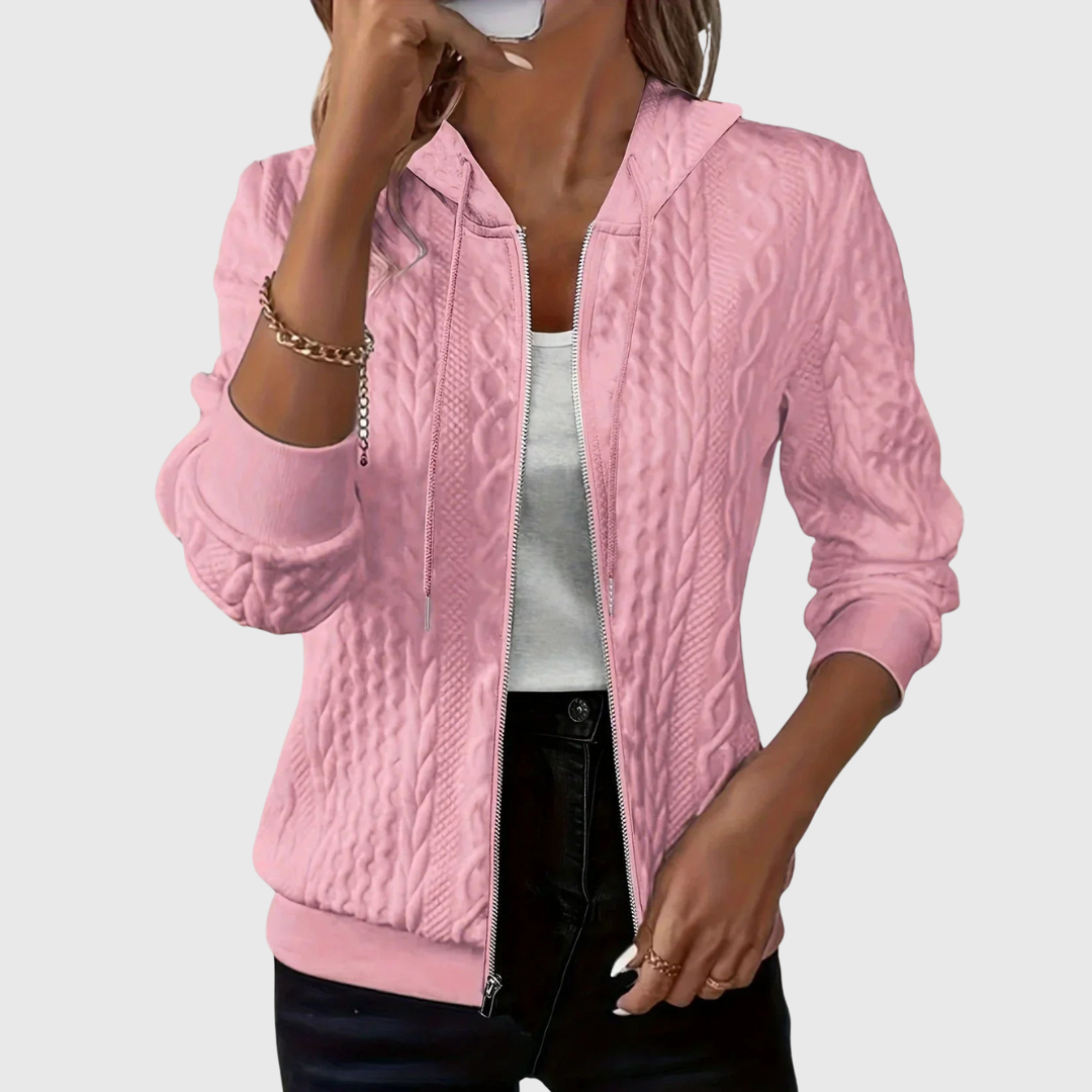 Marion | Textured Zip-Up Hoodie