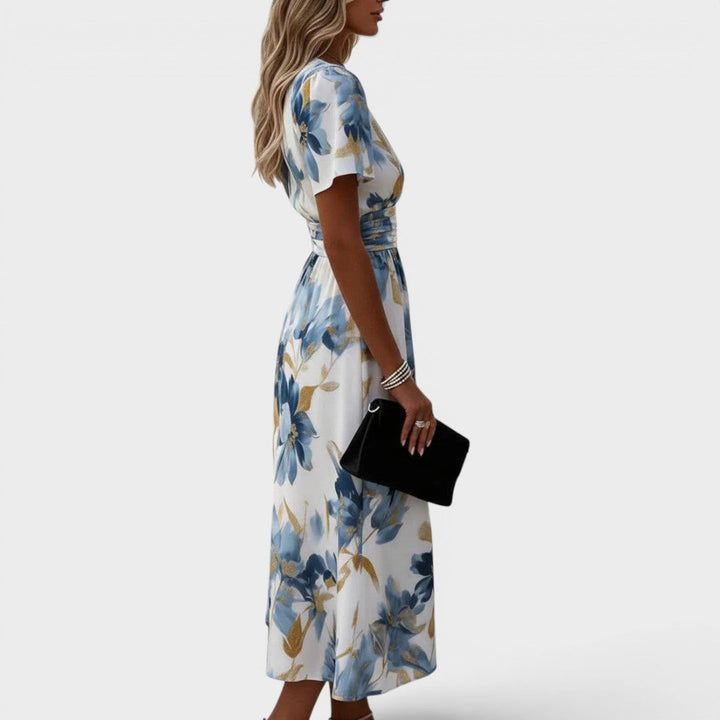 Genevieve | Wrap-Waist A-Line Midi Dress