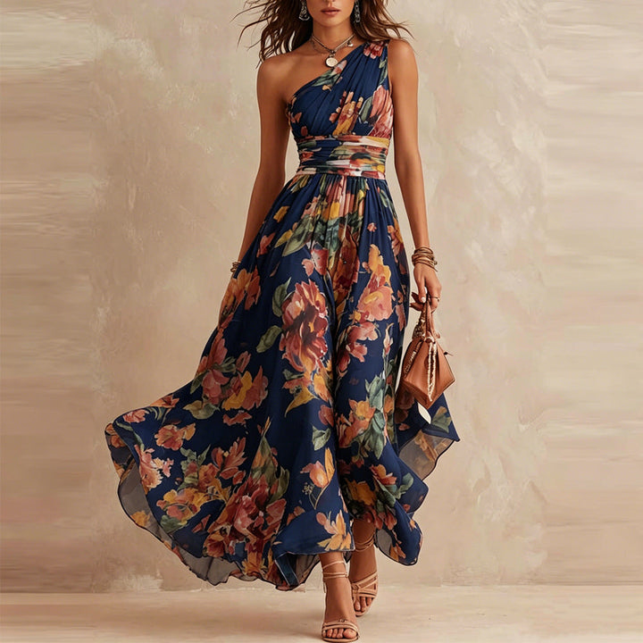 Willow | Elegant One-Shoulder Floral Maxi Dress