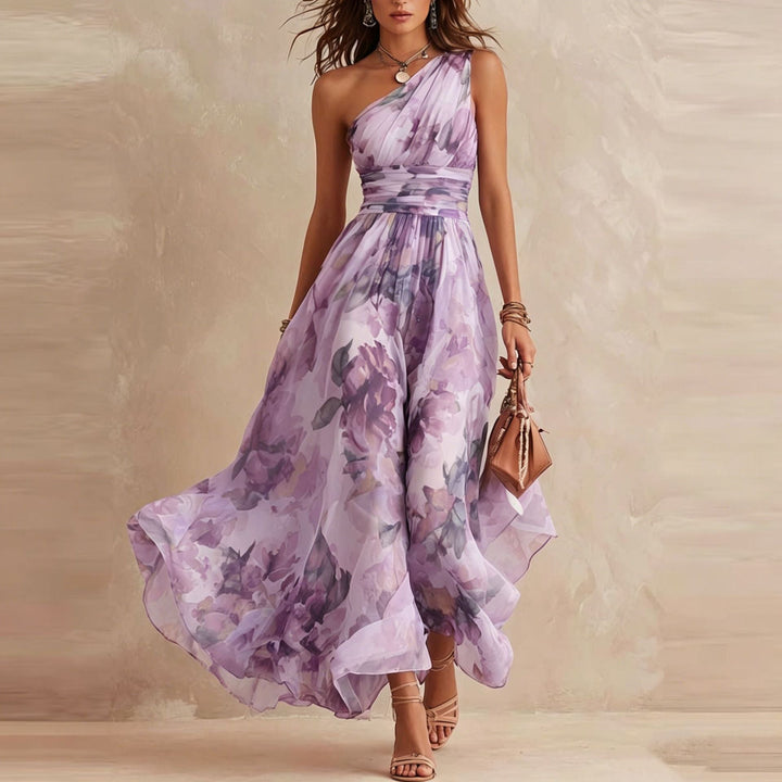 Willow | Elegant One-Shoulder Floral Maxi Dress
