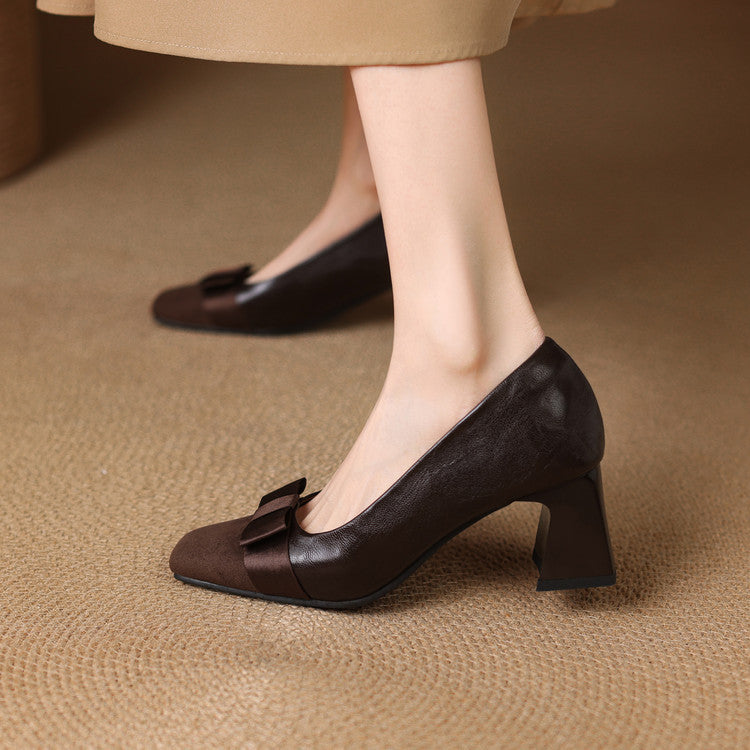Marissa | Bow-Accent Block Heels