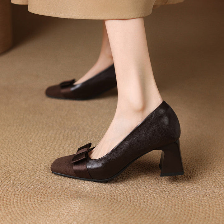 Marissa | Bow-Accent Block Heels