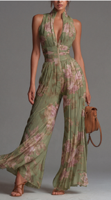 Rosamund | Flowing Floral Wide-Leg Jumpsuit
