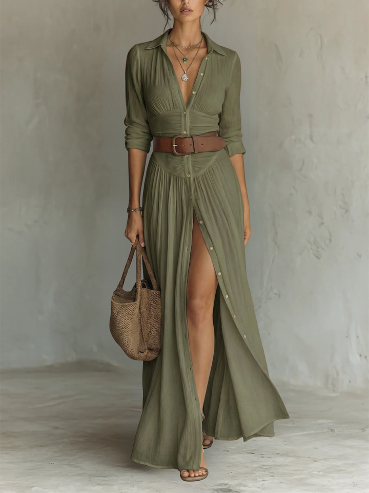 Rosabel | Buttoned Maxi Shirt Dress