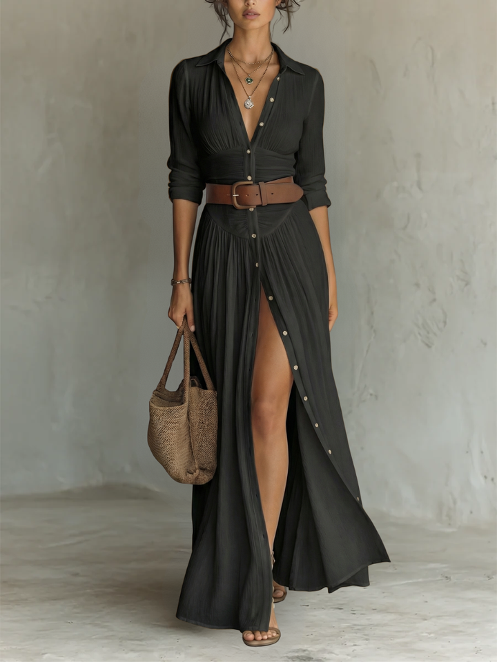 Rosabel | Buttoned Maxi Shirt Dress
