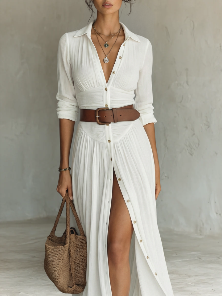 Rosabel | Buttoned Maxi Shirt Dress