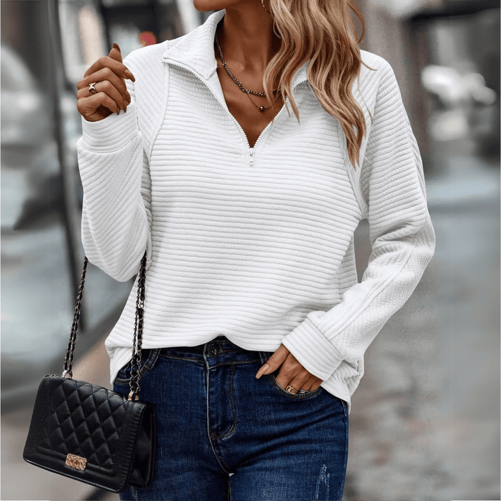 Adeline | Textured Half-Zip Pullover